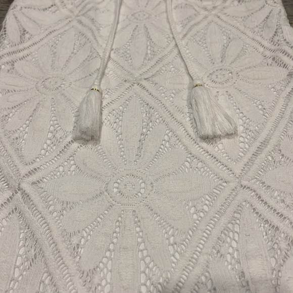 Lilly Pulitzer White Delray Diamond Floral Lace Dusk Mini Dress / Swim Cover New - Picture 9 of 12